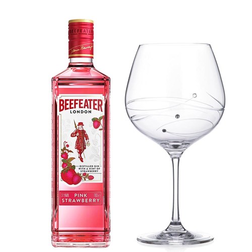 Beefeater Pink Strawberry Gin 70cl And Single Gin and Tonic Spiral Copa Glass